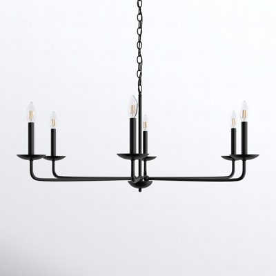 Baltray 6 - Light Steel Dimmable Chandelier