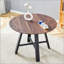 Table de salle à manger moderne et minimaliste moderne, plateau en panneau de fibres à densité moyenne 42 po avec grain de bois profond, pieds en métal noir pour plus de stabilité