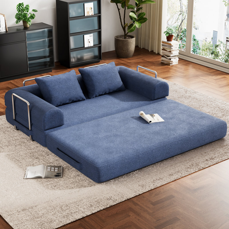 Canapé-lit modulaire modulaire avec aménagement personnalisable, Bleu