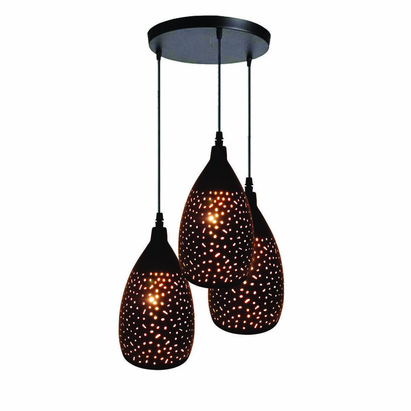 3 - Light Black Pendant, No