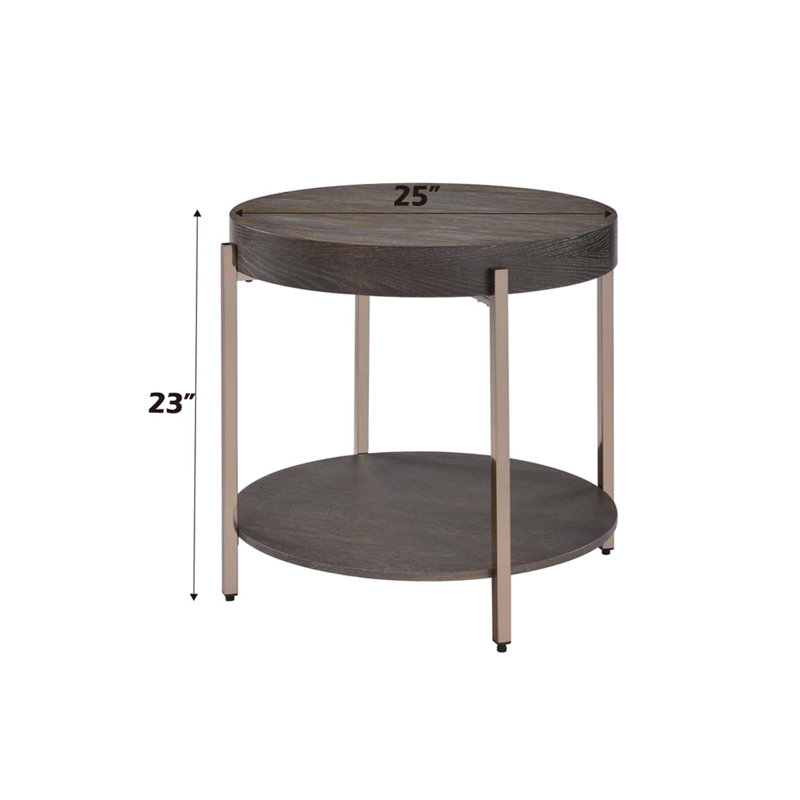 Weyton End Table, Light Brown & Champagne