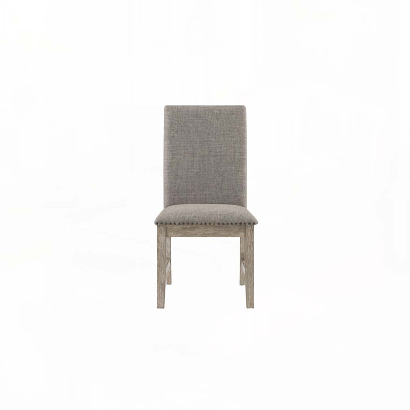 Ensemble de chaises de salle à manger rembourrées en tissu avec dossier rembourré, garniture cloutée