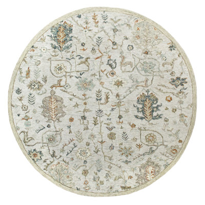 Floral Handmade Traditional Natural Wool Indoor Area Rug