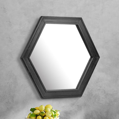Alfret Wood Flat Wall Mirror