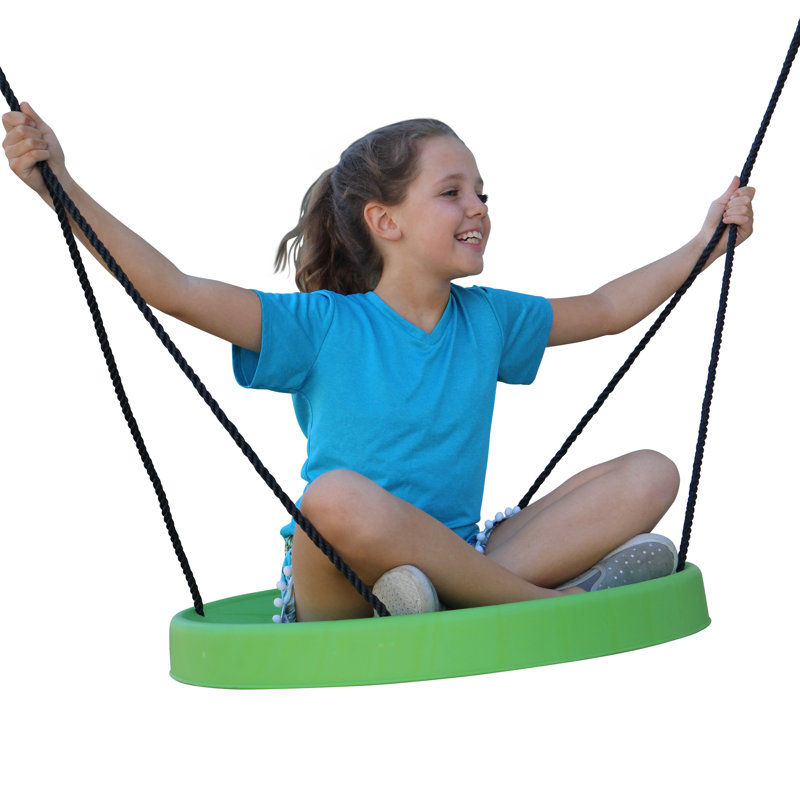M&M Sales Enterprise Plastic Web / Saucer Swing with Mounting Hangers and Chains, Green