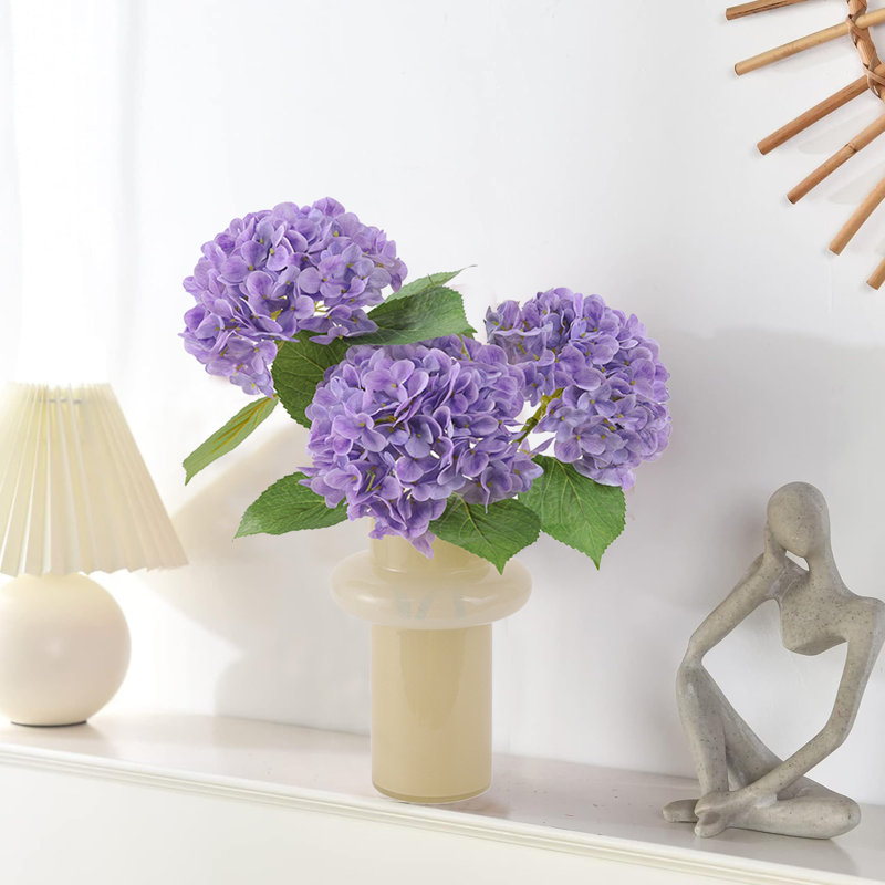 Arrangement d'hortensias en soie, Mauve