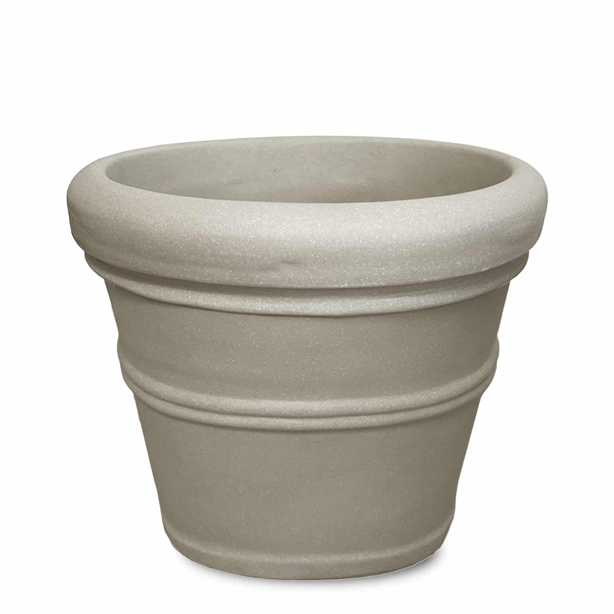 Lanesborough Resin Pot Planter, Beige, 25" H x 31.5" W x 31.5" D