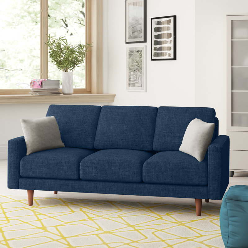 Canapé à accoudoirs carrés Craigmont, Bleu foncé, H 33,1 po x l 71,7 po x P 31,7 po