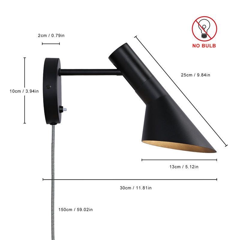 Kentavius Iron Plug-in Armed Sconce