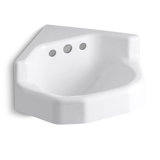 Marston Metal 23" Corner Bathroom Sink with Overflow