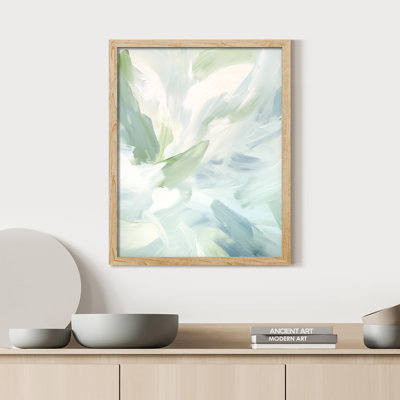 " Pale Green And Blue Brushstrokes "
