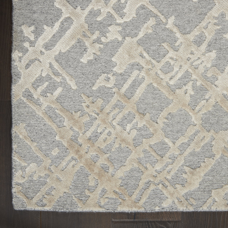Tapis d'intérieur moderne tempête de sable 9 pi 9 po x 13 pi 9 po Nourison Theos, Rectangle 9 pi 9 po x 13 pi 9 po
