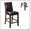 Ensemble de 2 chaises de salle à manger à hauteur de comptoir de style transitionnel à haut confort avec dossier incurvé unique et assise rembourrée en similicuir espresso