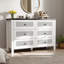 Commode double 6 tiroirs l 47 po moderne en bois