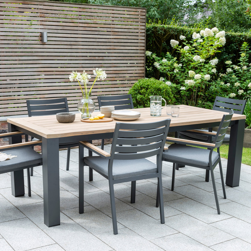 Elba 87'' Rectangular 6 - Person Outdoor Dining Set with Cushions