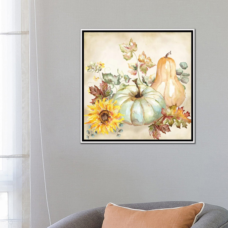 «Watercolor Harvest Pumpkin II» par Tre Sorelle Studios - reproduction d'art, H 26 po x l 26 po x P 1,5 po, Aucun mat