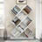 Modern White Bookshelf, 100% Melamine Coated Particle Board, 35.4 x 50.8 x 7.7 inches | Numerous Shelves | Wall-Mountable | Stylish Geometric Design for Home or Office | Durable & Elegant Storage Solution-1639888977