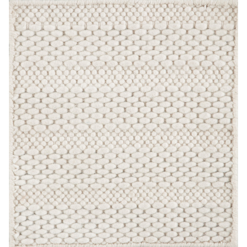 Textures Wool Area Rug in Ivory, Rectangle 5' x 8'