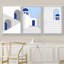 " Geometric Mediterranean Blue Buildings Places Country Illustration Modern Bohemian Scenic Ultra " 3 - Pieces-98696917-98696916