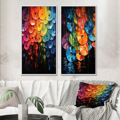 «Compact Discs Shimmering Beats», 2 pièces sur toile