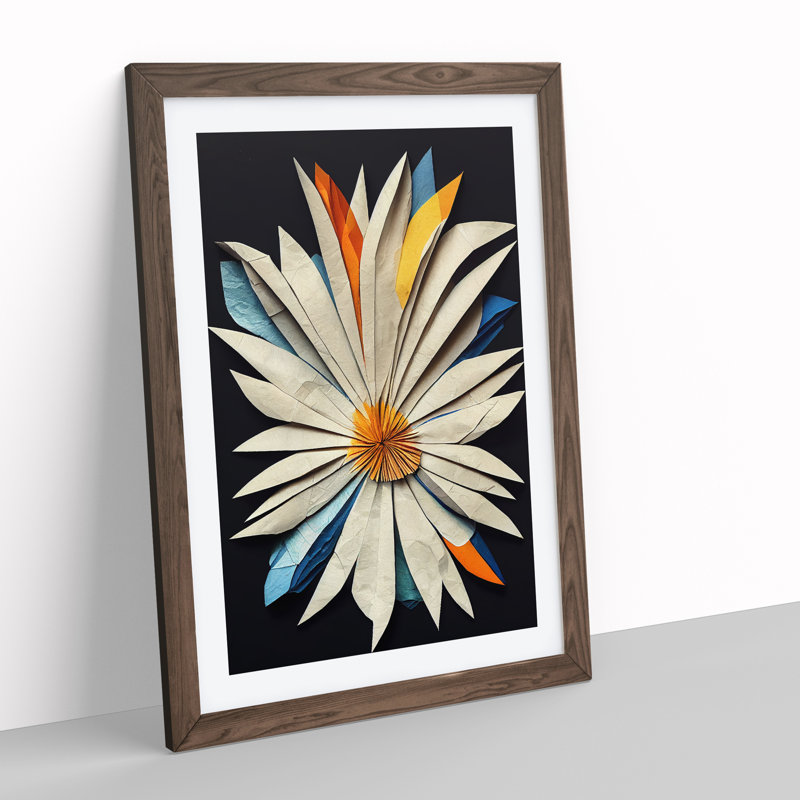 XV1022-3400X Paper Flower - Print, 66cm H x 48cm W, Walnut Framed