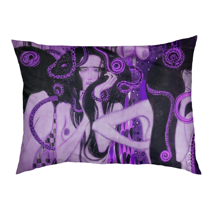 Coussin de designer frise beethoven Carlile, Moyen (L 42,5 po x l 32,5 po), Mauve