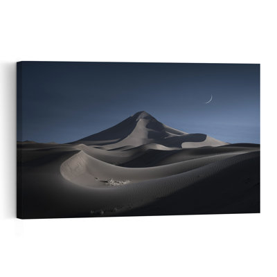 «Moonlit Desert Dunes Peaceful Serene Tranquil Landscape Nature», reproduction d'art murale