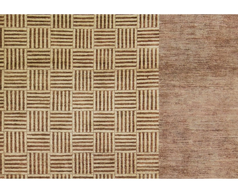 Tapis brun de haute qualité noué à la main