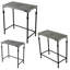 De trois tables en métal galvanisé idéales pour une table d'appoint ou un support à plante dans un espace intérieur, une base en fer, 3 pieds de patio convenant à 3,8 lb