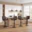 4Piece-Adjustable Black Brown Height Swivel Upholstered  Bars tools With Metal Frame-1206658874