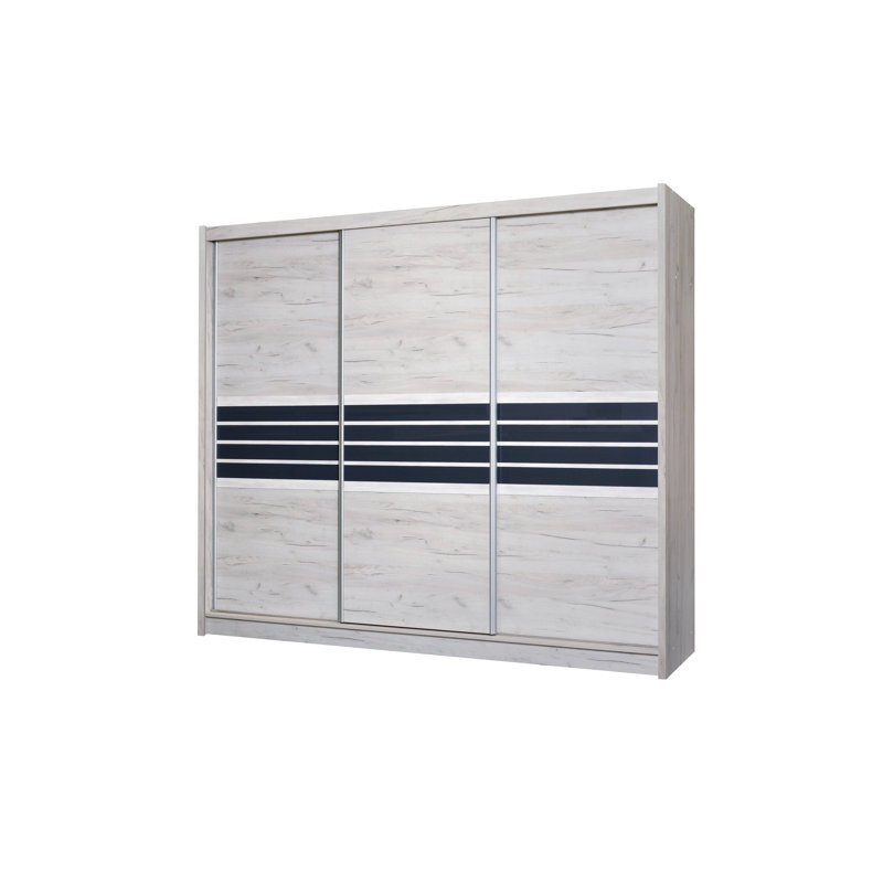 Bilotti Manufactured Wood Wardrobe, Oak Craft/Graphite Gloss