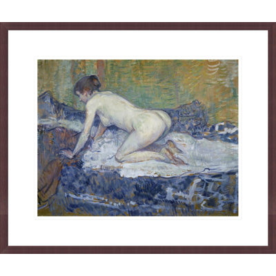 «Red-Headed Nude Crouching» par Henri de Toulouse-Lautrec - Impression Giclée encadrée