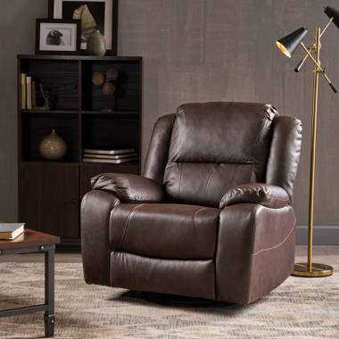 Arland Contemprary Faux Leather Pillow Back Recliner Lark Manor Upholstery Color: Gray Faux Leather