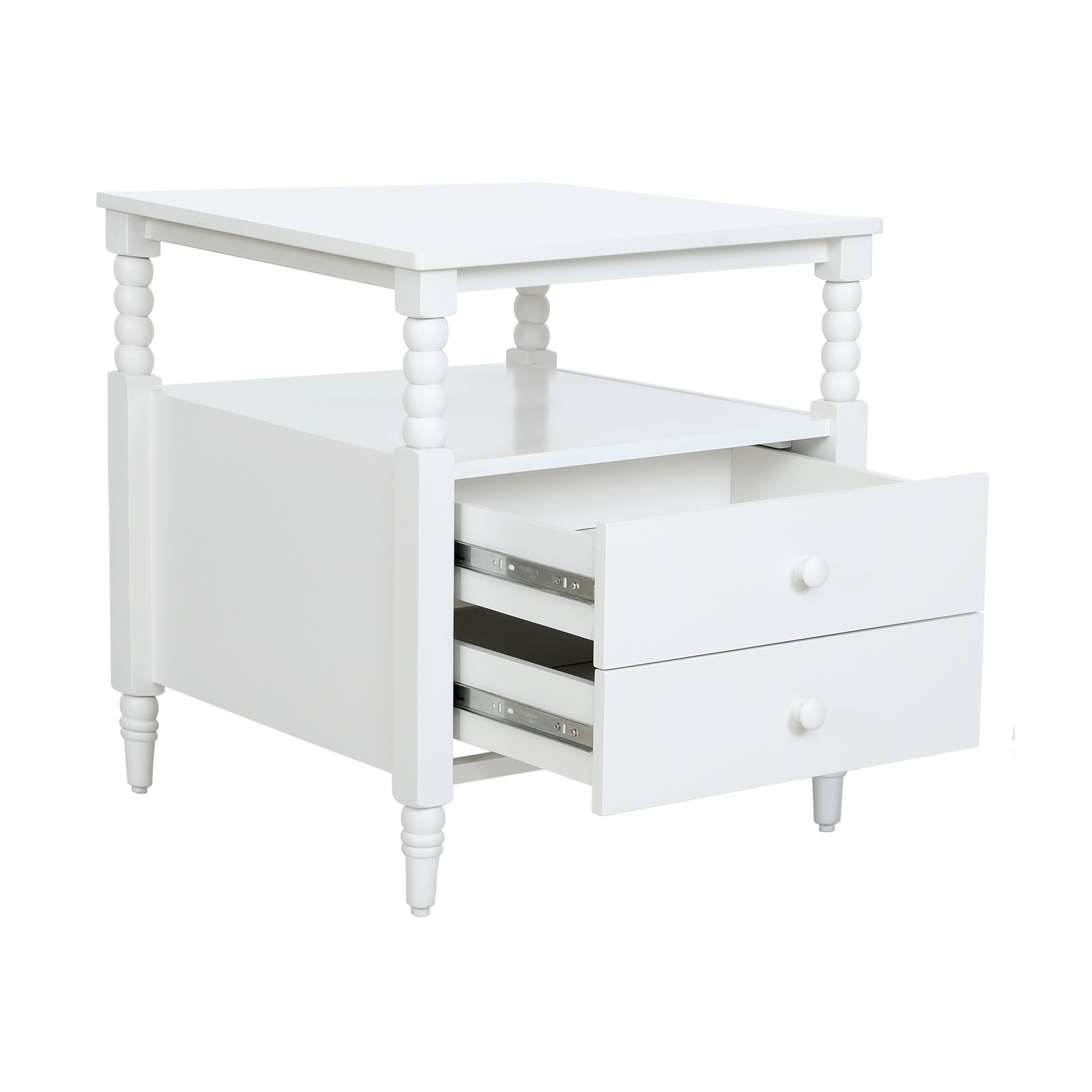 Benbrook 2-Drawer Mahogany Nightstand, White