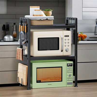 Expandable Microwave Stand,Adjustable Microwave Oven Rack Shelf