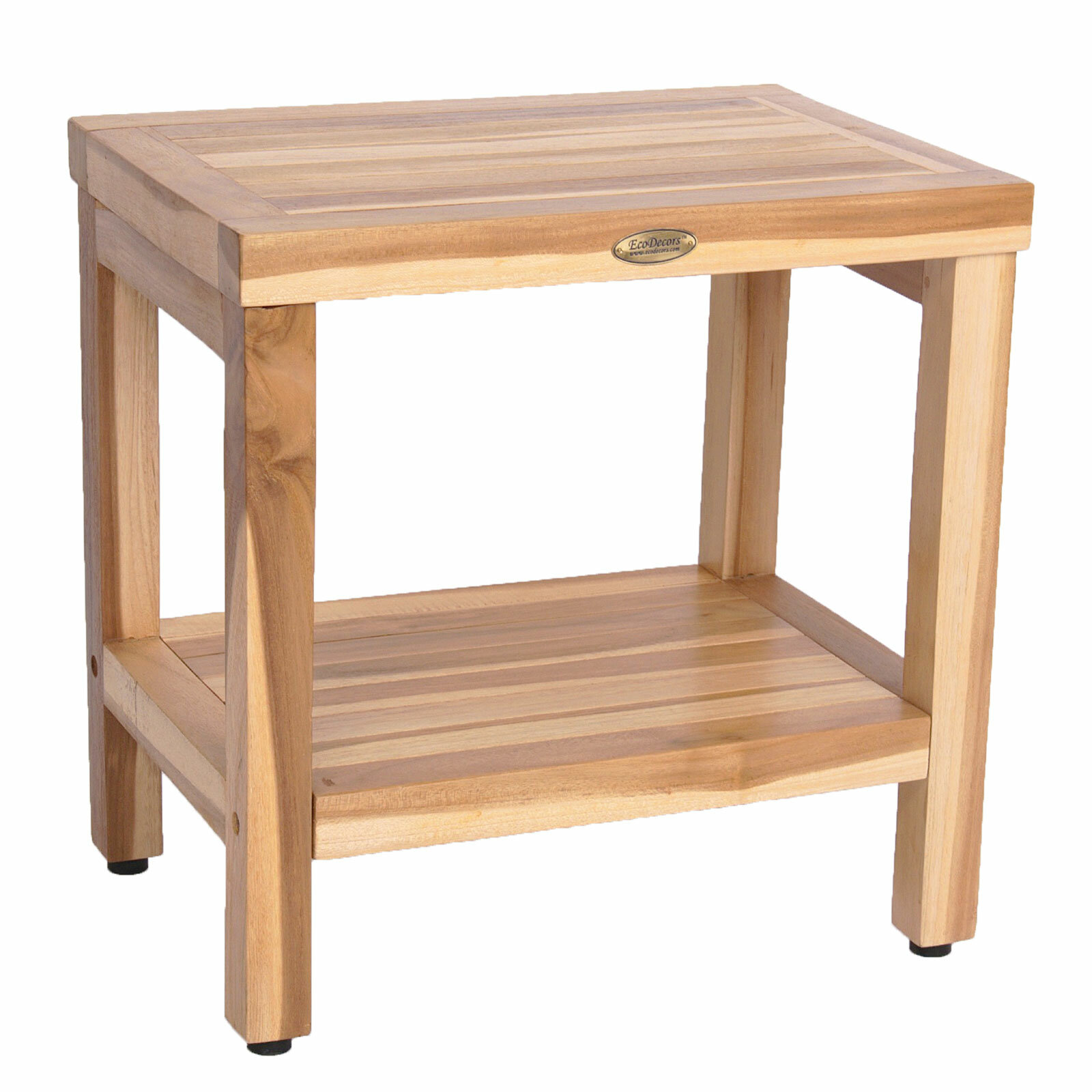 EcoDecors Tranquility 29 EarthyTeak Solid Teak Wood Shower Bench