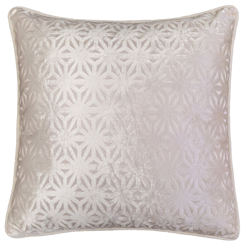  Cut Velvet Throw Pillow Cover & Insert, Ivory