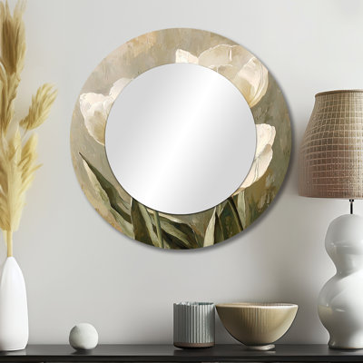 «White Tulip Dance Of Serenity» - art mural miroir de tulipes - imprimé sur métal