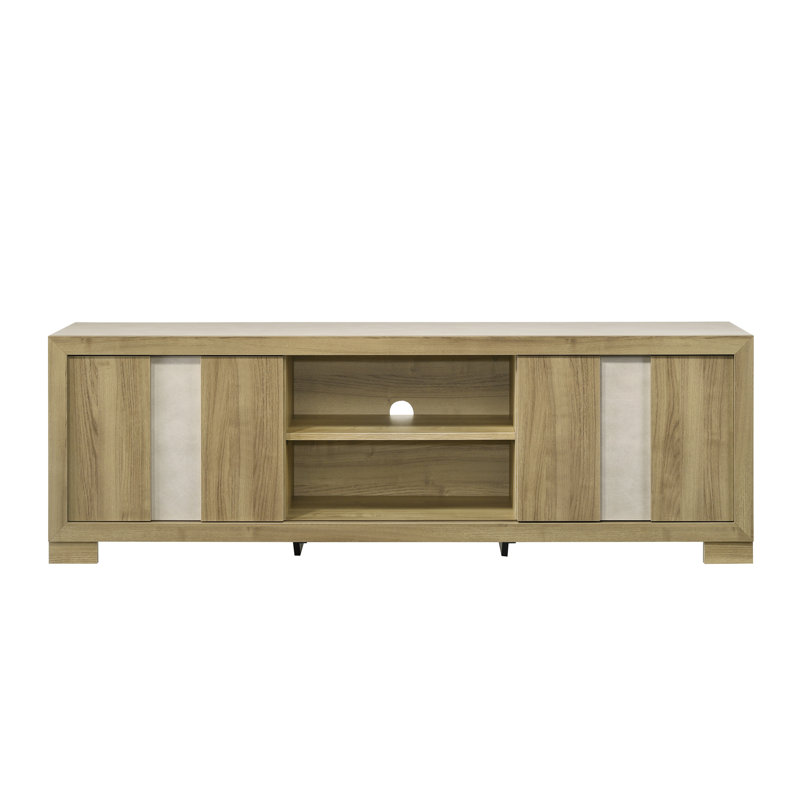 Contemporary TV Stand With Open Shelf For Living Room, Driftwood