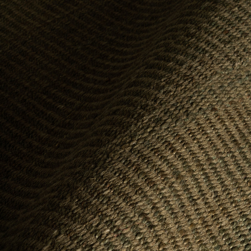 Nadira Striped Moroccan Jute Area Rug, Rectangle 9'6" x 13'6", Green