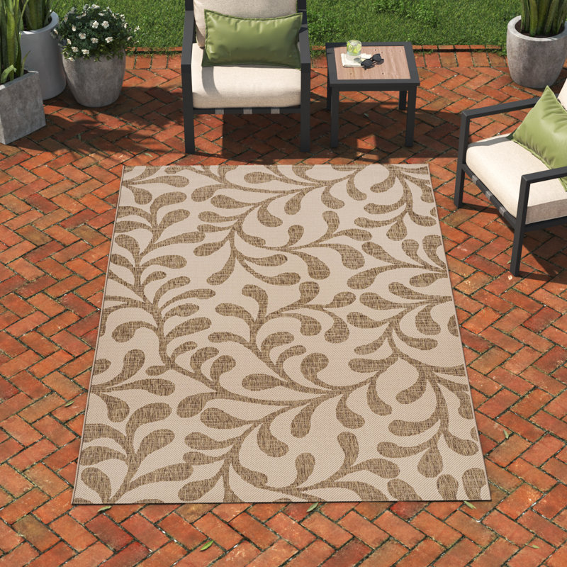 Elsea All Over Indoor/Outdoor Rug, Rectangle 3' x 5', Brown/Beige