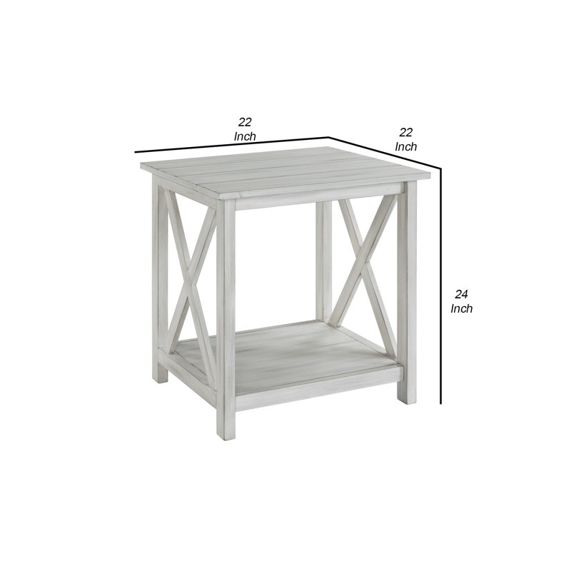 Carina Solid Wood Top End Table