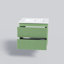 Meuble-lavabo mural moderne avec lavabo | Collection Carlota Pistachio Matte | Panneau de fibres à densité moyenne ignifuge non-toxique 24 po - Collection Diamant 40 po