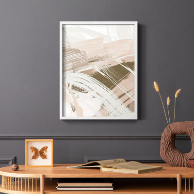 «Earthtone Swipe I», reproduction encadrée - bois massif