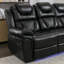 Fauteuil de cinéma inclinable manuel en cuir Rocco avec console centrale Rocco-2146832917