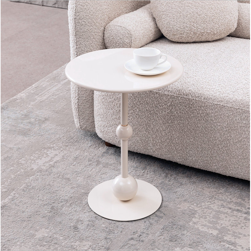 Table de bout en métal rétro, table d'appoint ronde pour table de chevet et table d'appoint