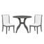 Ensemble de table de salle à manger Contemporary Oak Grey: table ronde de 39,4 po + 2 chaises - ensemble de cuisine traditionnel en bois massif avec plateau de table incrusté, pieds courbés élégants pour la salle à manger-210106392-210106394-210106393