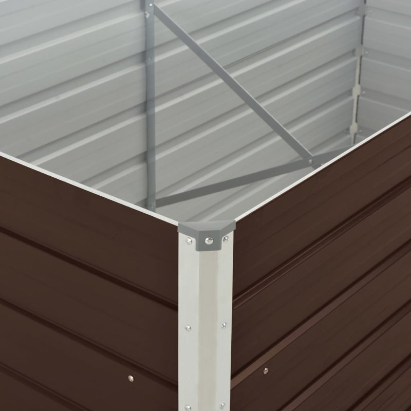 Arlington Metal Planter Box, 160cm H x 80cm W x 45cm D, Brown