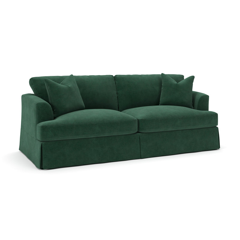 Lucia 92.5'' Slipcovered Sofa, Bella Hunter Performance Velvet