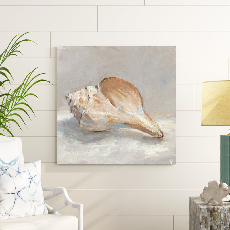 " Impressionist Shell Study III " Mixed Media Print, 36" H x 36" W x 1.25" D